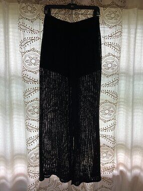 Black Crochet Pants with Built in Shorts